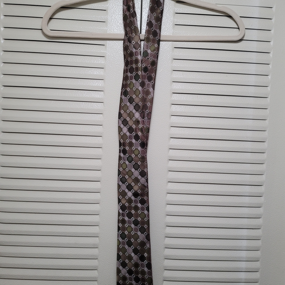 Calvin Klein Shades Of Green Patterned Tie